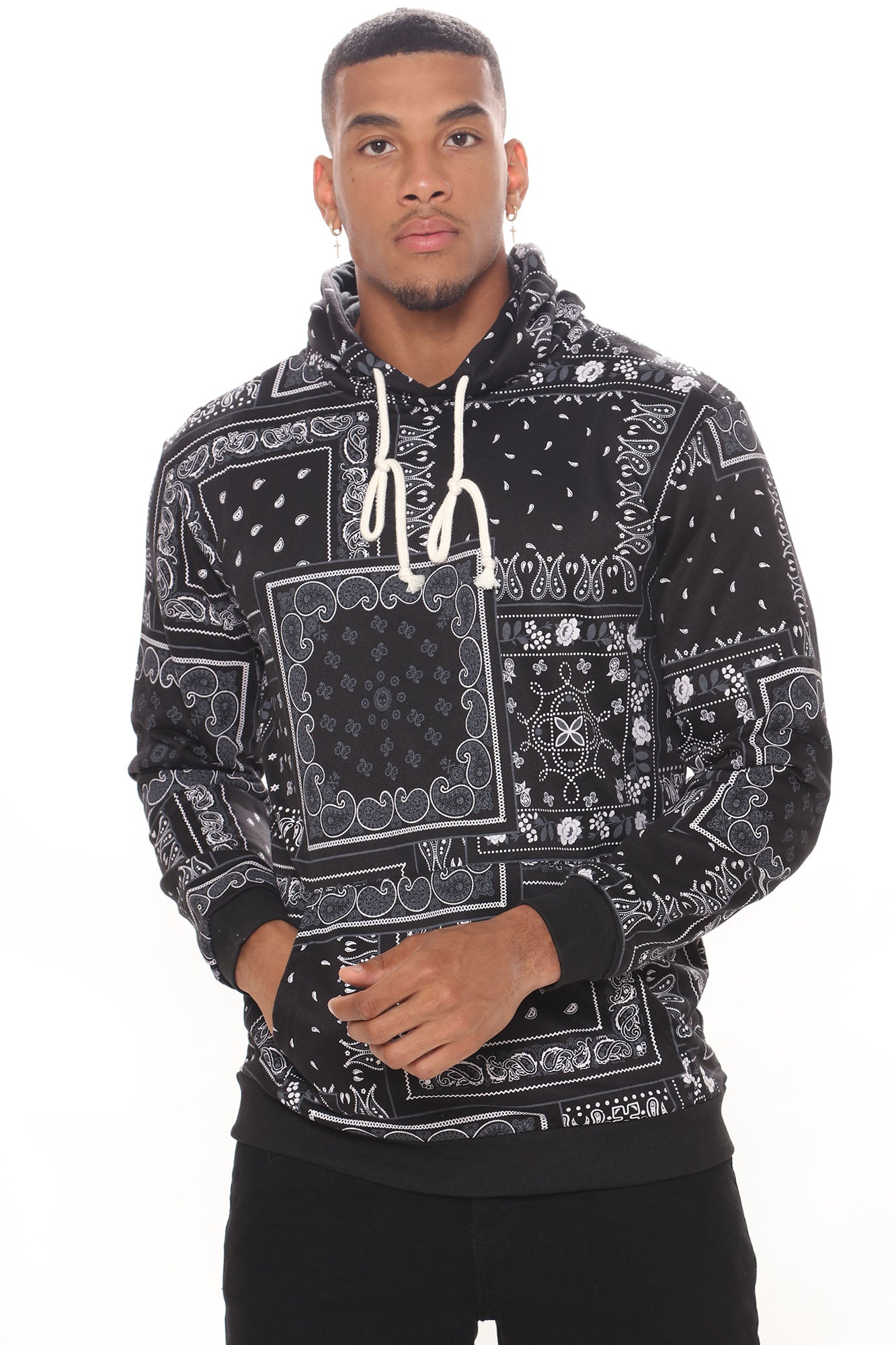 Paisley print hoodie on sale