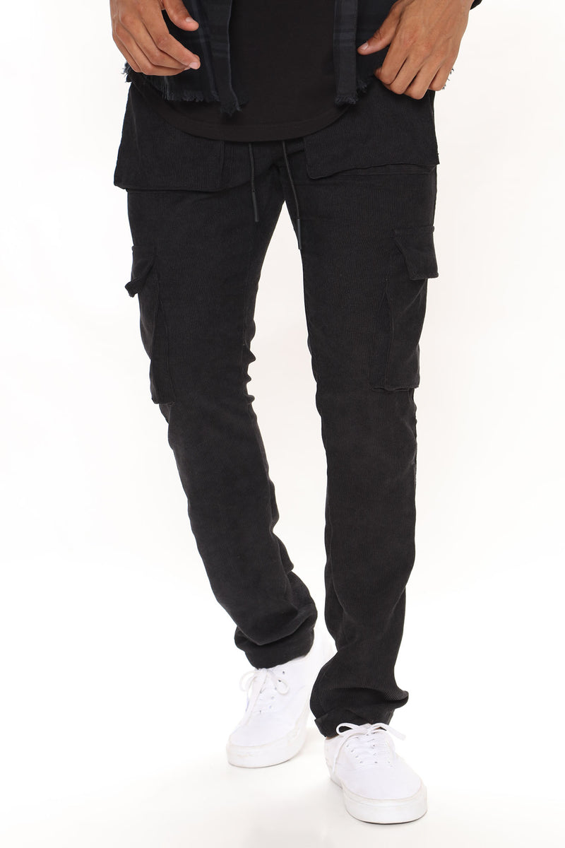 Corduroy Cargo Pants - Black | Fashion Nova, Mens Pants | Fashion Nova