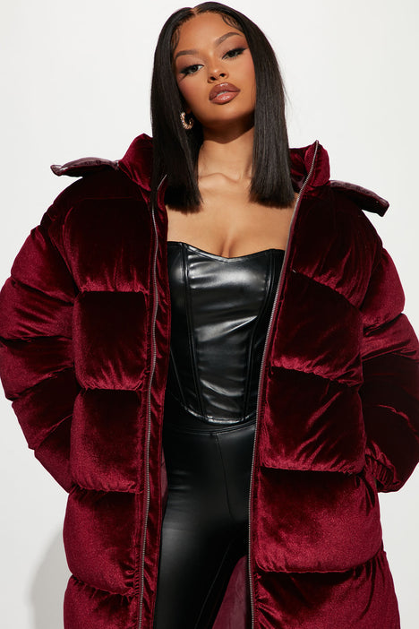 Burgundy hotsell padded coat