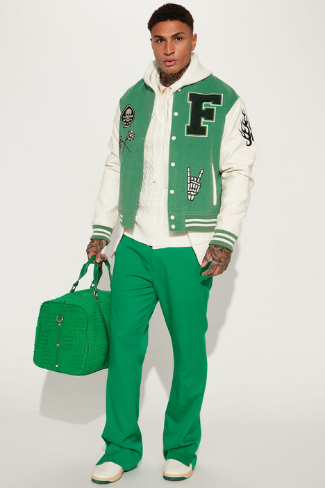 Louis Vuitton Green Leather Varsity Jacket