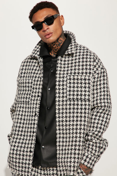 Most Valuable Houndstooth Shacket - Black/White