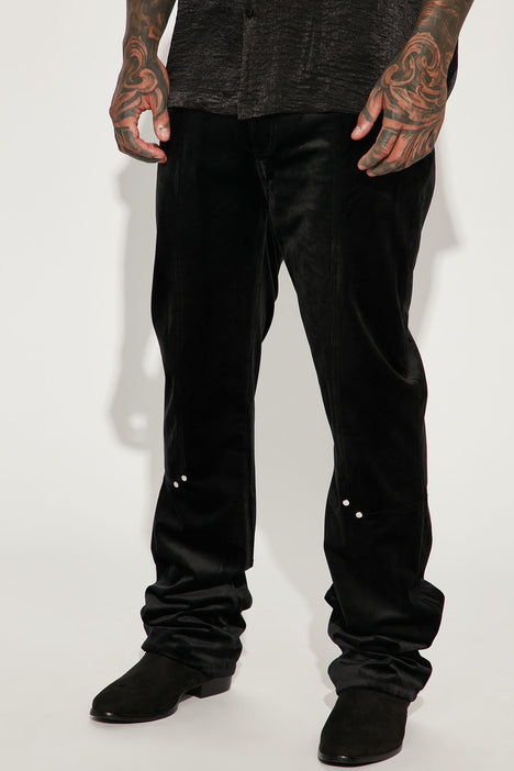 Premier Flared Velvet Pants - Black