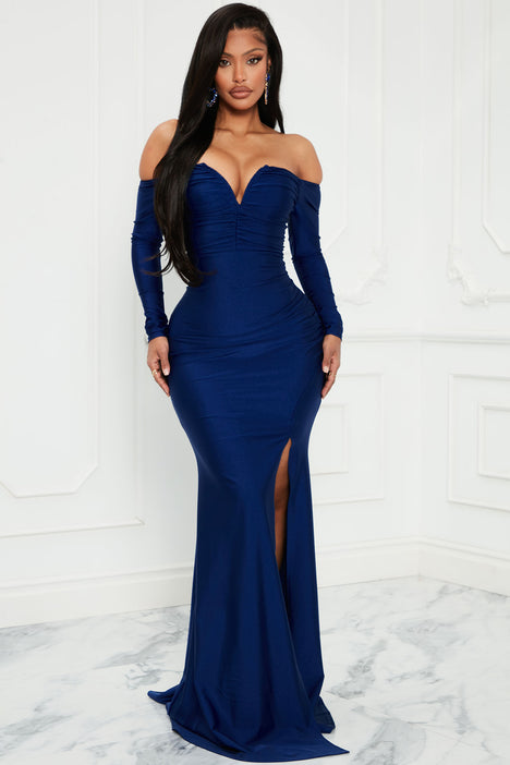 Need To Know Maxi Dress Navy Fashion Nova Dresses Fashion Nova