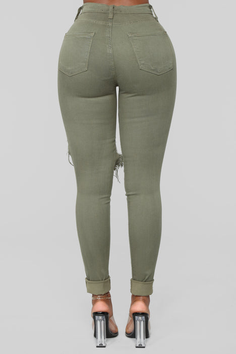 Glistening Jeans Olive