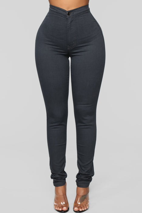 Super High Waist Denim Skinnies Charcoal Fashion Nova Jeans