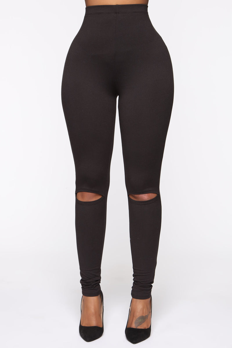 Hit The Slit II Basic Leggings - Black | Fashion Nova, Leggings ...
