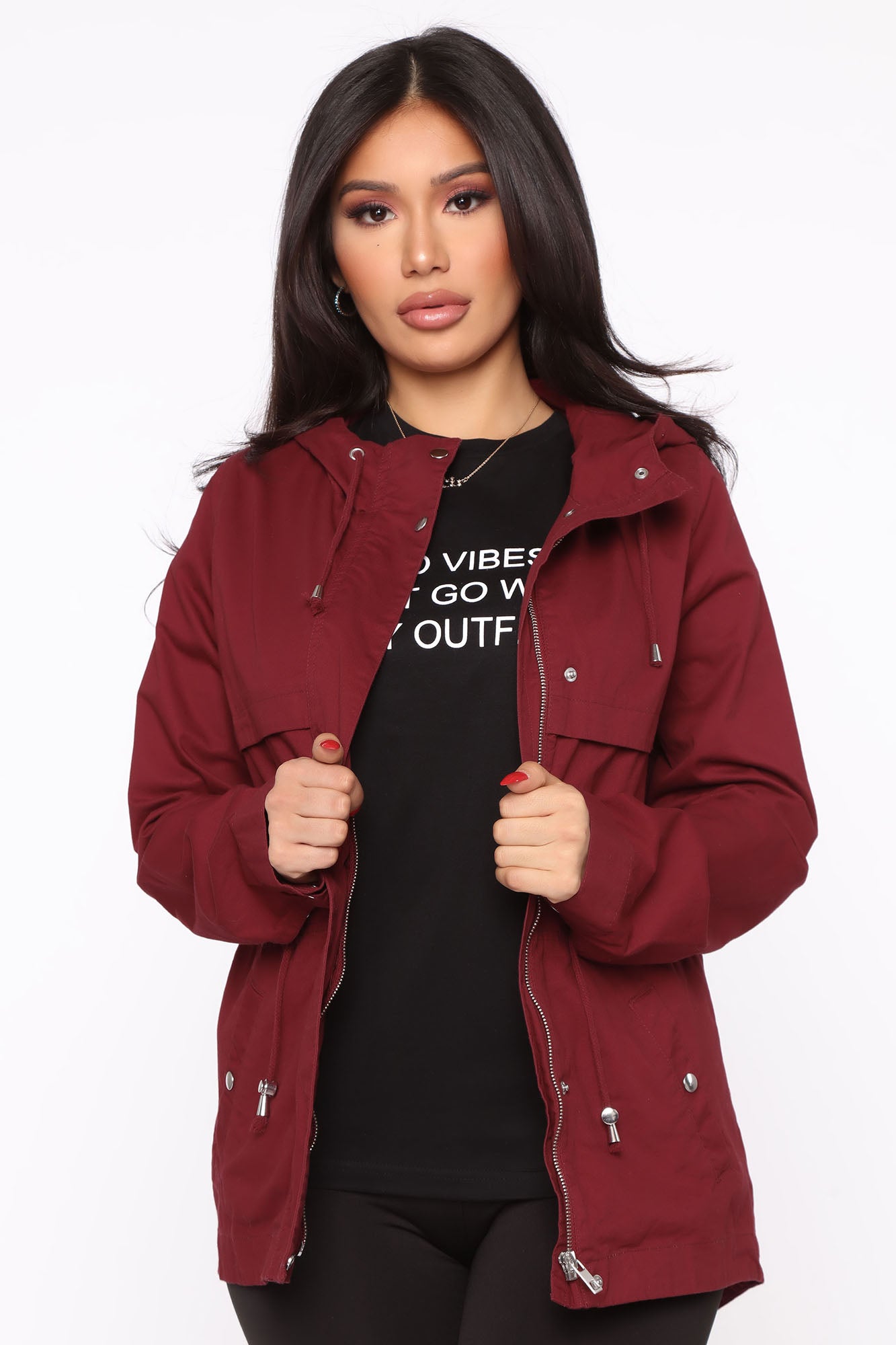 Burgundy anorak new arrivals jacket women's
