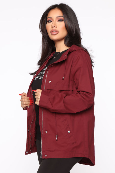 Burgundy anorak new arrivals jacket women's