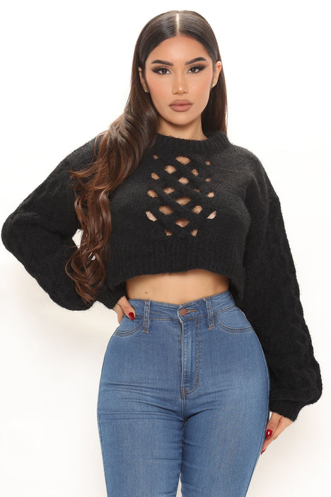 Like What You See Cut Out Sweater Black Fashion Nova Sweaters