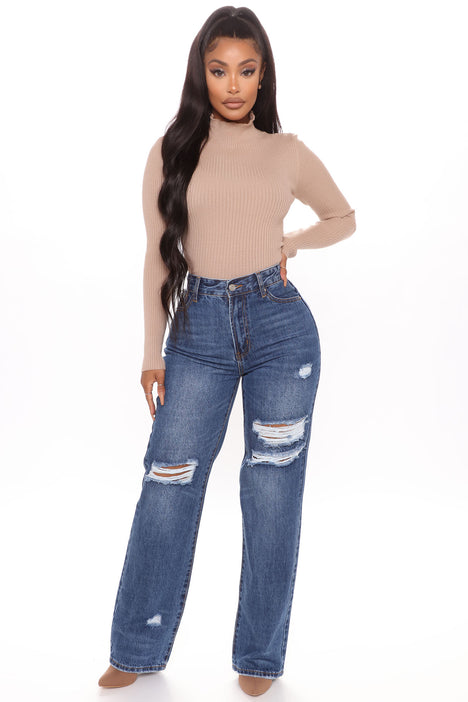 Fashion nova ripped boyfriend jeans discount