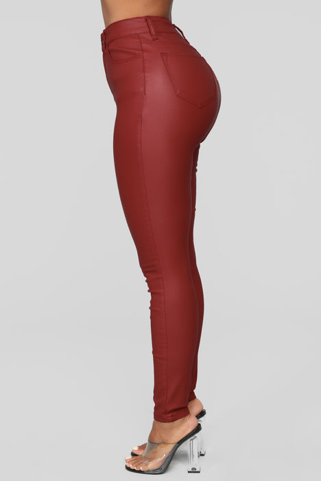 Fashion nova red new arrivals leather pants