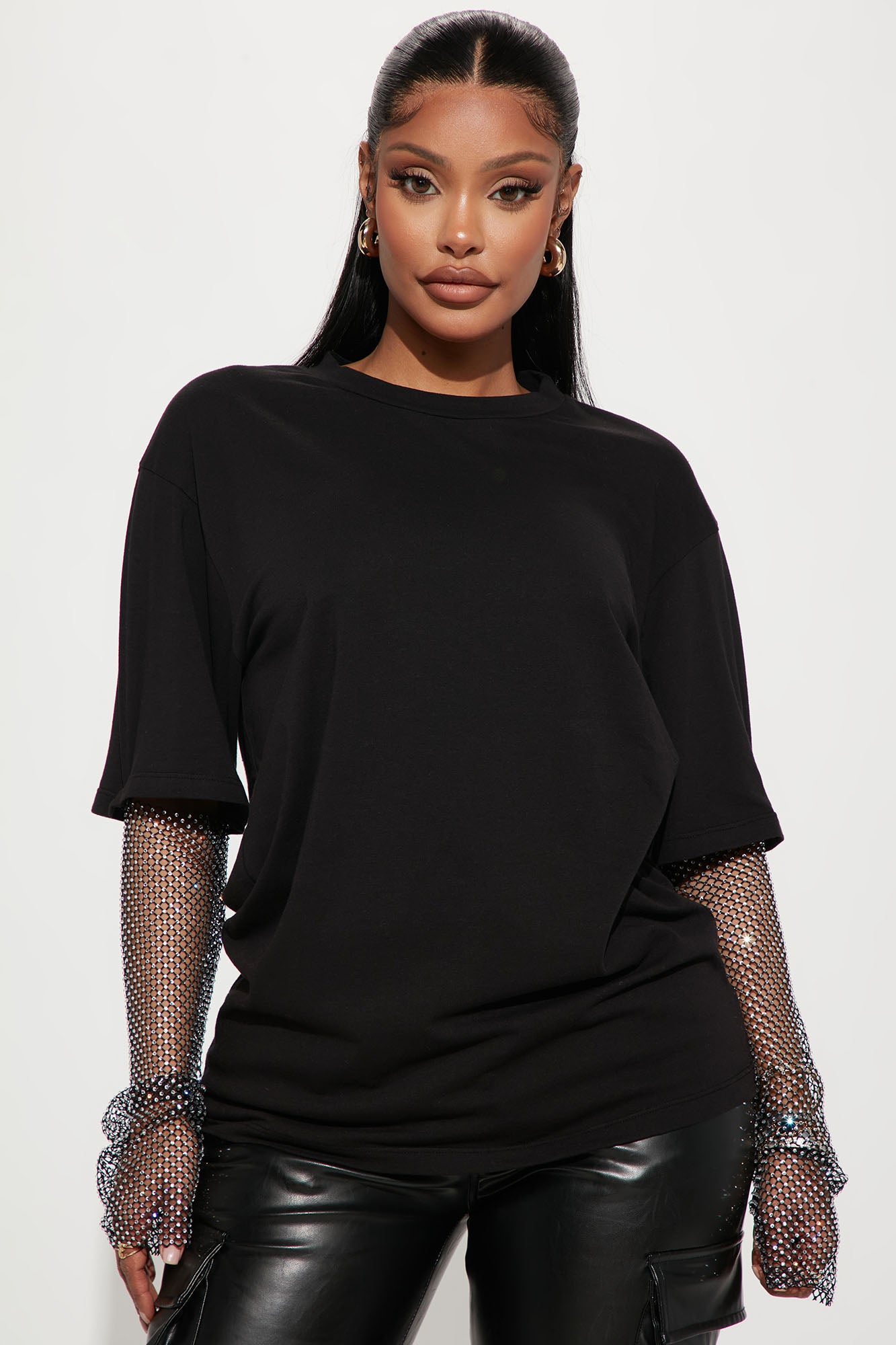 Long sleeve 2025 black tunic top