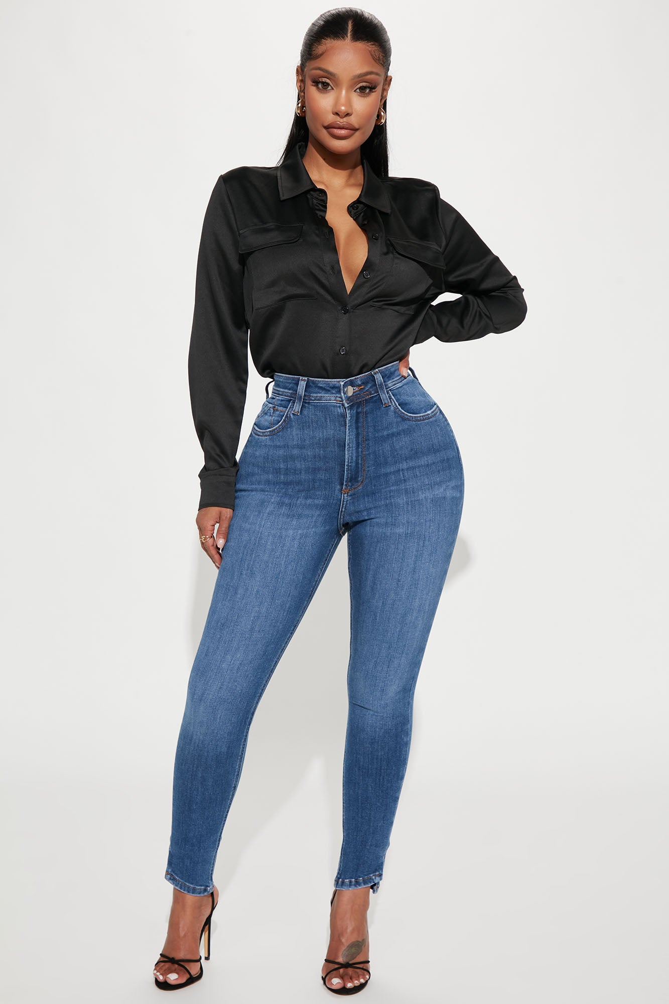 Kalie Curvy Compression Skinny Jean - Medium Wash, Fashion Nova, Jeans