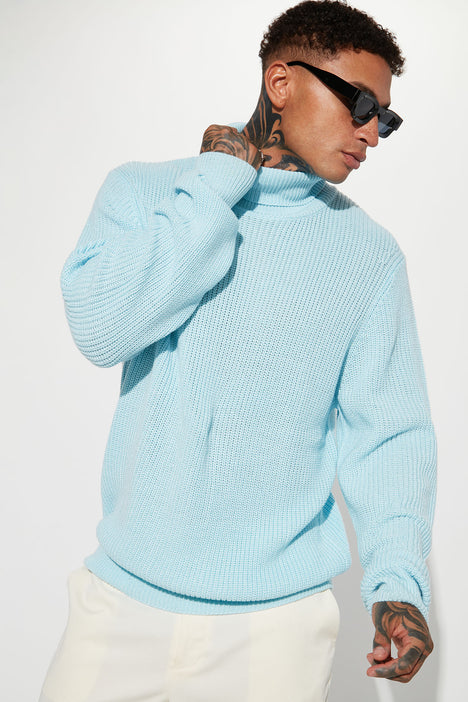 Simply Ribbed Turtleneck Sweater - Light Blue | Fashion Nova, Mens Sweaters  | Fashion Nova