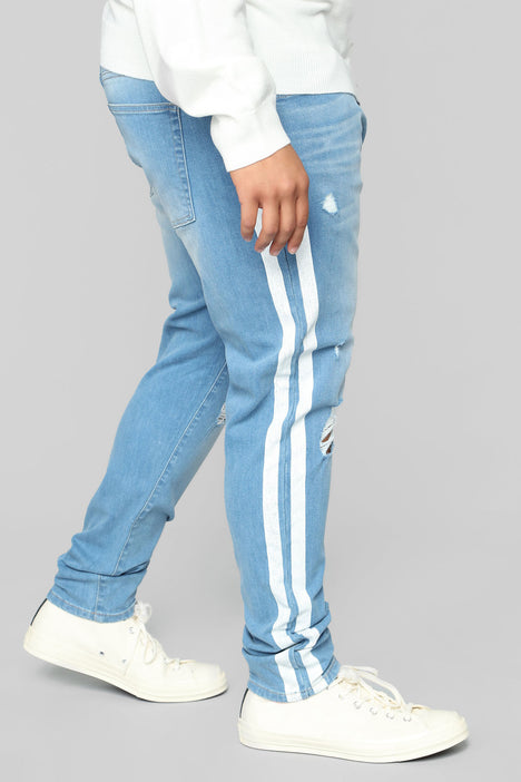 Carter Side Striped Skinny Jeans Blue