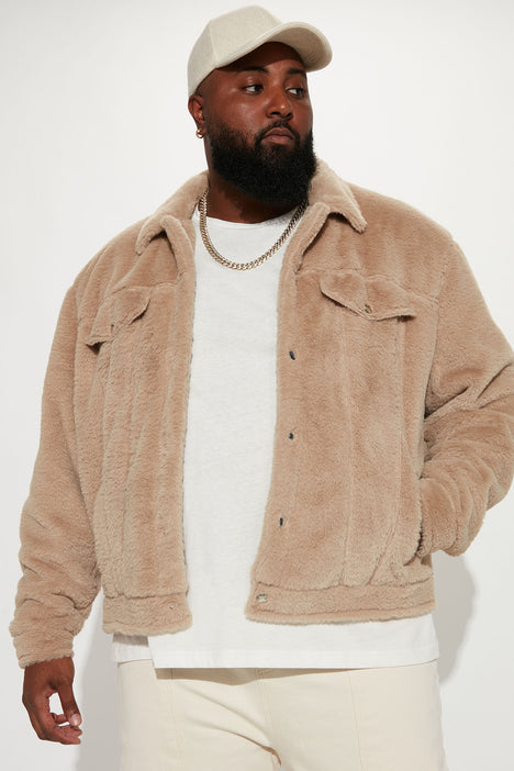 Fur sales trucker jacket