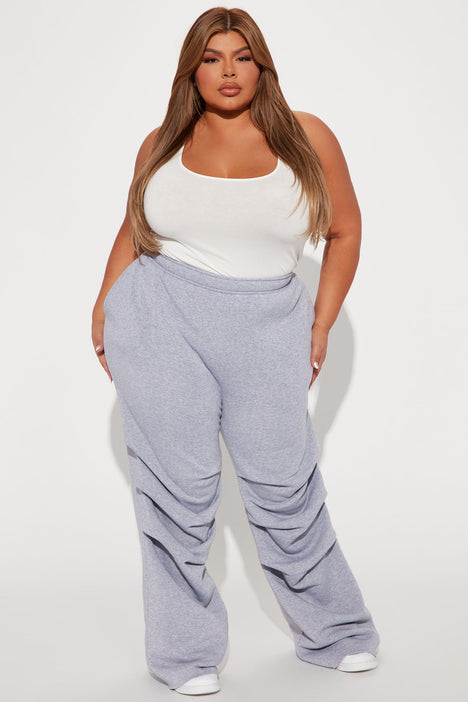 Spin The Bottle Stacked Sweatpant Heather Grey Fashion Nova