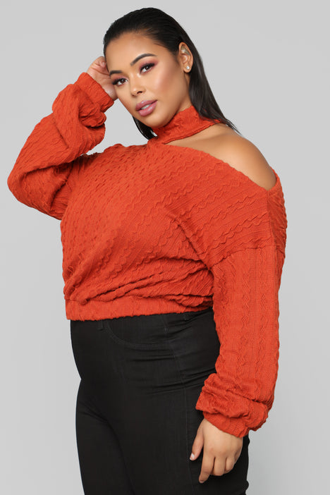 Cut Me Off Sweater Rust Fashion Nova Sweaters Fashion Nova