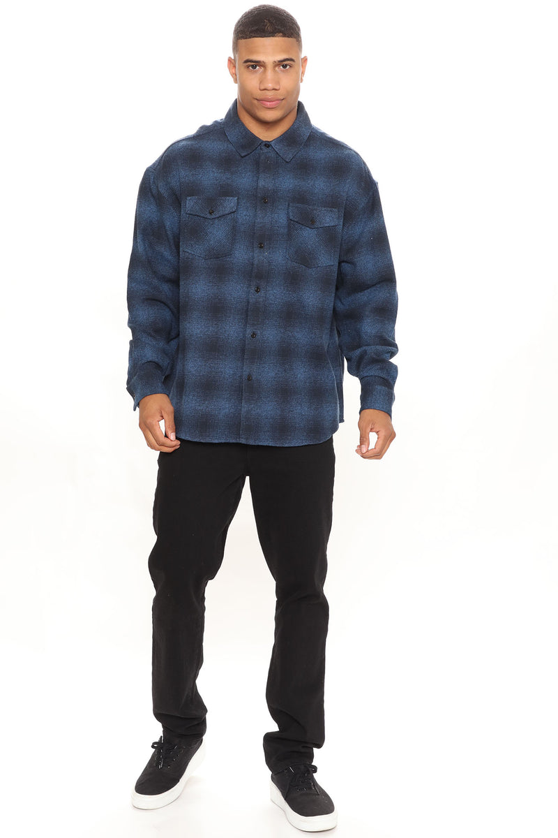 Roll Up Flannel Long Sleeve Woven Top - Blue/combo | Fashion Nova, Mens ...