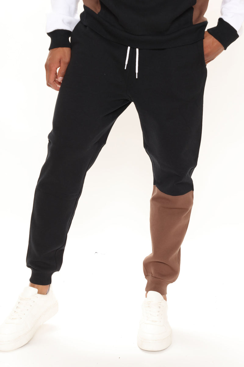 Two Way Colorblock Jogger - Brown/combo | Fashion Nova, Mens Pants ...