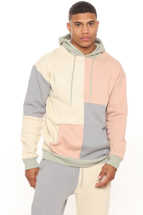 Neutral Colorblock Hoodie - Green/combo
