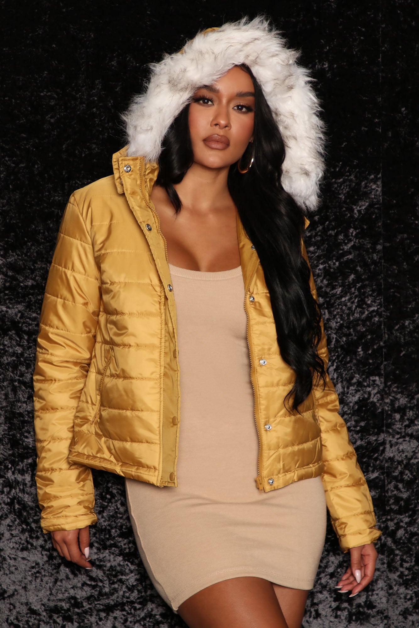 Puffer jacket mustard yellow new arrivals