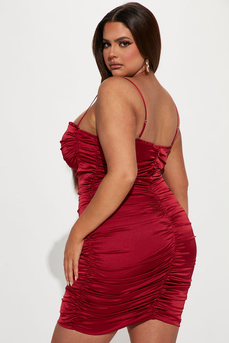 Out And About Satin Mini Dress Red Fashion Nova Dresses