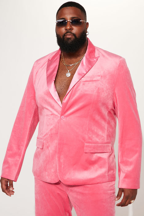 Big Time Luxe Velvet Suit Jacket - Hot Pink, Fashion Nova, Mens Jackets