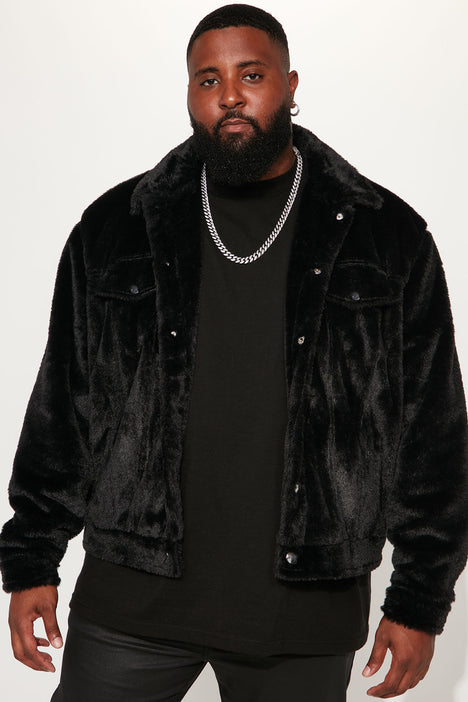 Fur discount trucker jacket