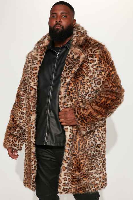 Leopard fur coat men on sale