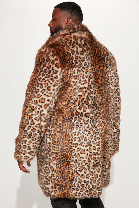 Mens clearance leopard coat