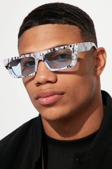 Heartless Marble Sunglasses White Black