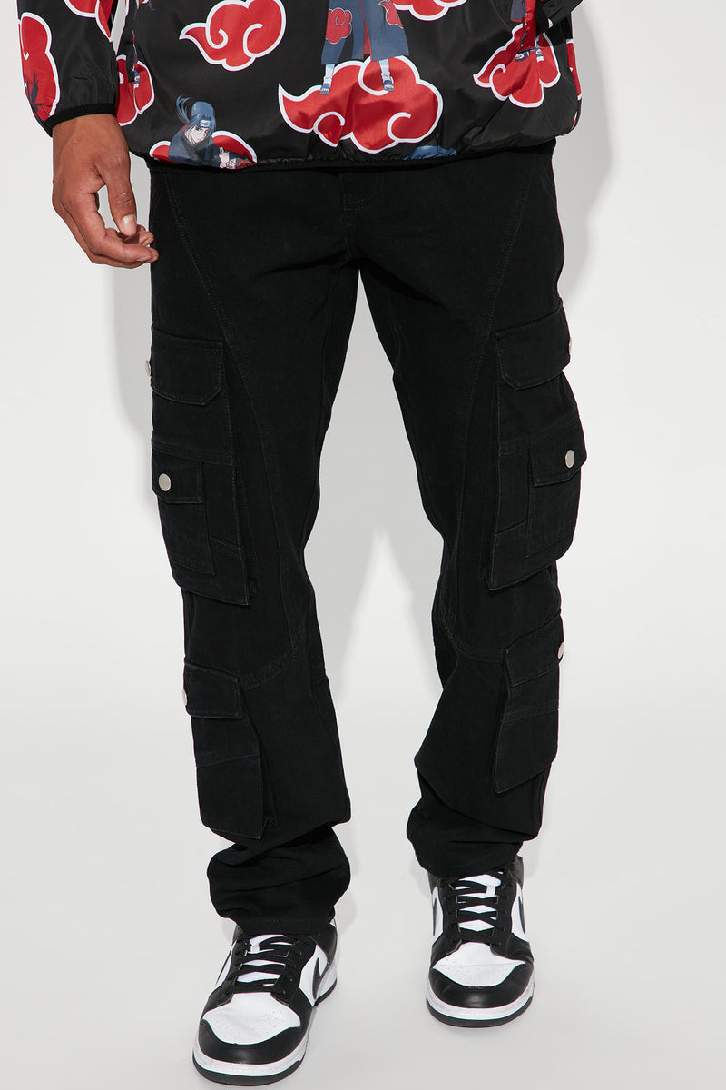 Never Too Many Pockets Cargo Slim Jeans - Black | Fashion Nova, Mens ...