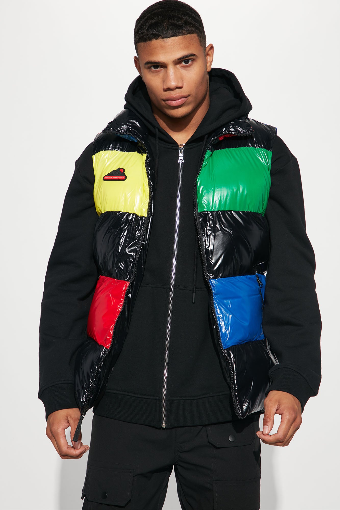 Colorblock puffer vest hotsell