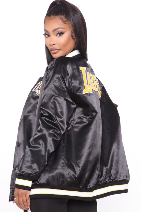 NBA Slam Dunk Lakers Bomber Jacket Black Fashion Nova Jackets