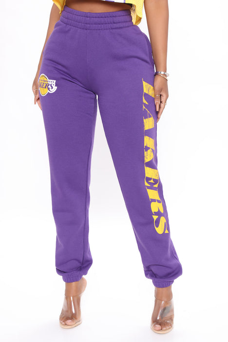 NBA On The Rebound Lakers Sweatpants - Purple, Fashion Nova, Pants