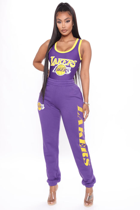 NBA Foul Ball Lakers Bodysuits Purple