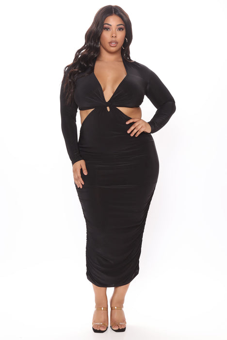 Jamie Cut Out Midi Dress Black Fashion Nova Dresses Fashion