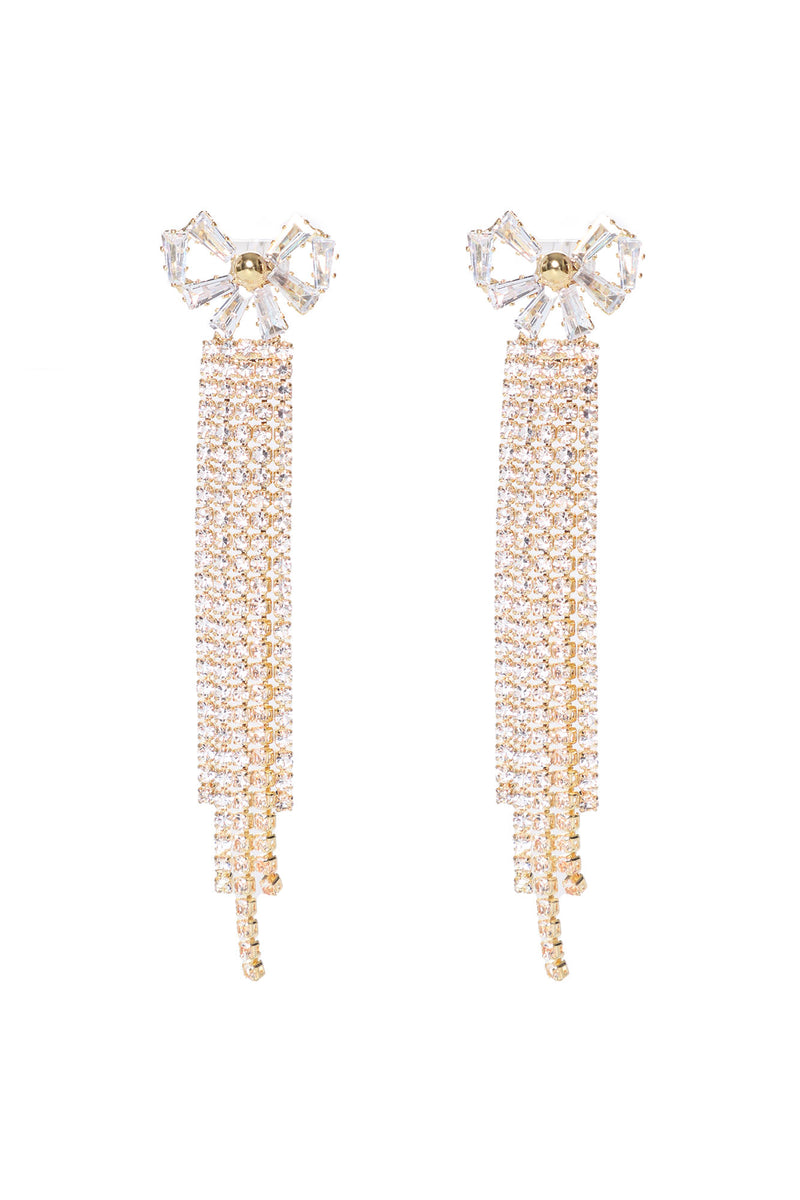 Bella Bow Drop Earrings - Gold | Fashion Nova, Jewelry | Fashion Nova