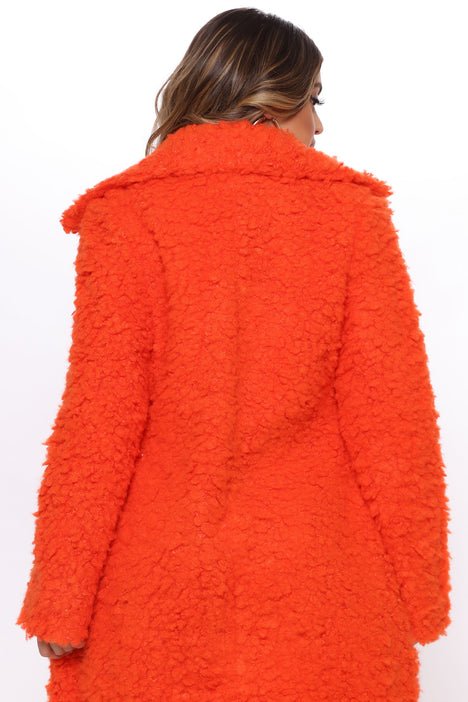 All About Me Fuzzy Coat Orange