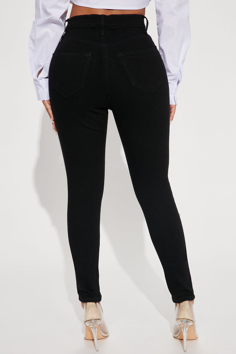 Petite Santorini Super Stretch Skinny Jeans - Black | Fashion Nova ...