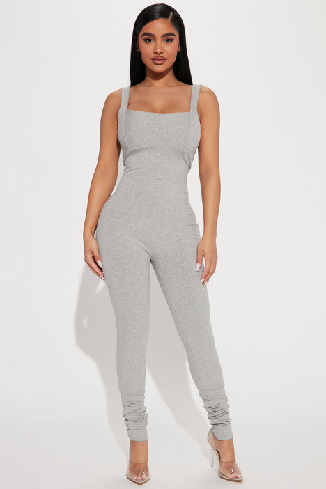 Grey jumpsuit clearance fashion nova