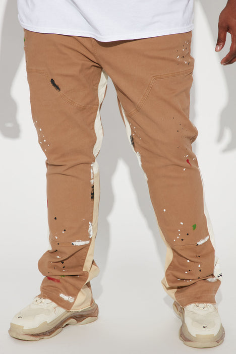 Tan stacked 2025 sweats
