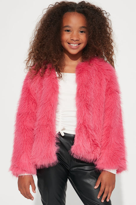 Girls pink online fur coat