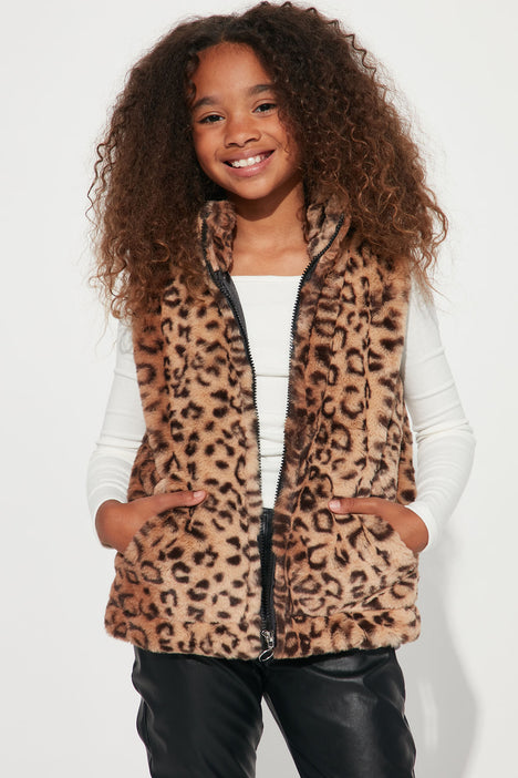 Leopard faux hot sale fur vest