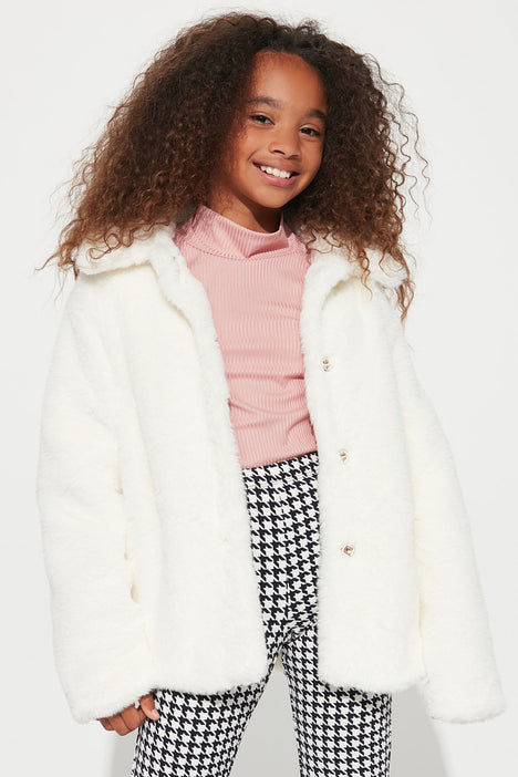 White fur sales coat for kids