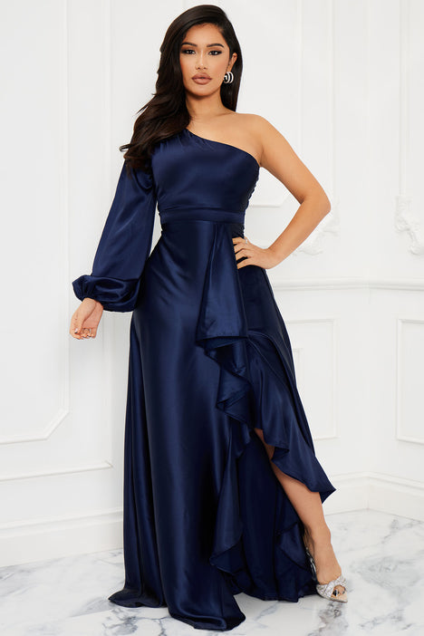 Air of romance navy blue maxi dress hotsell
