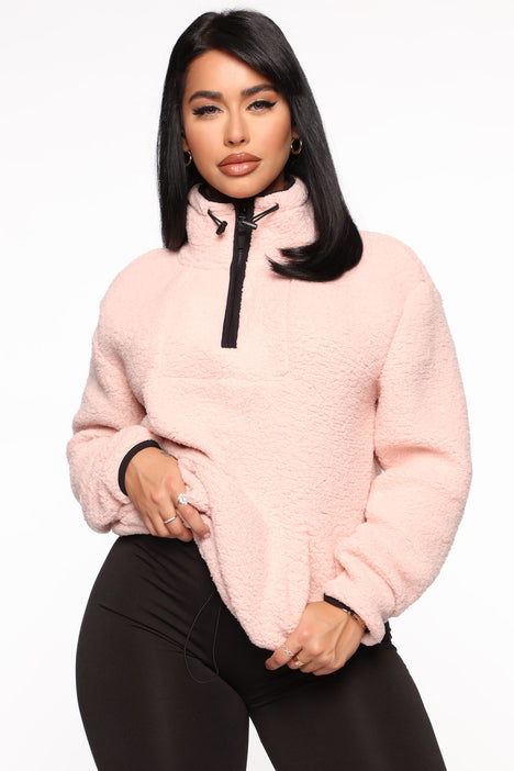 Cozy Feels Sherpa Pullover Pink