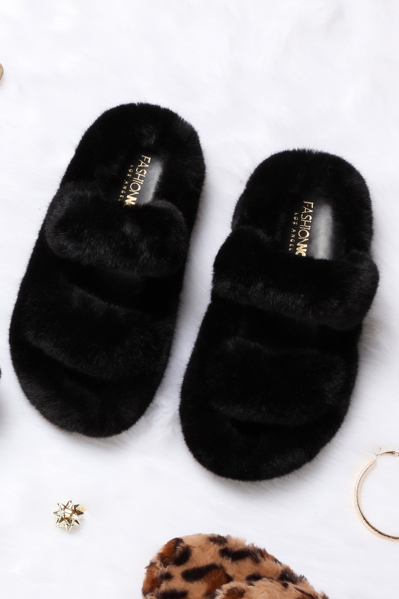 All Fur You Slides - Black, Fashion Nova, Shoes