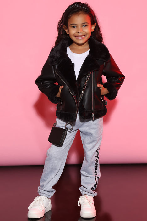 Little girl faux leather jacket shop
